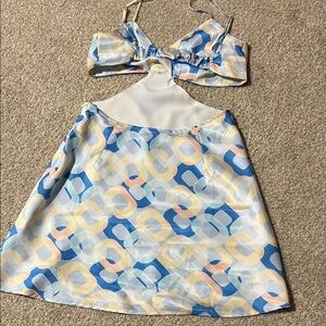 Cotton Candy Blue and Yellow Mini Dress